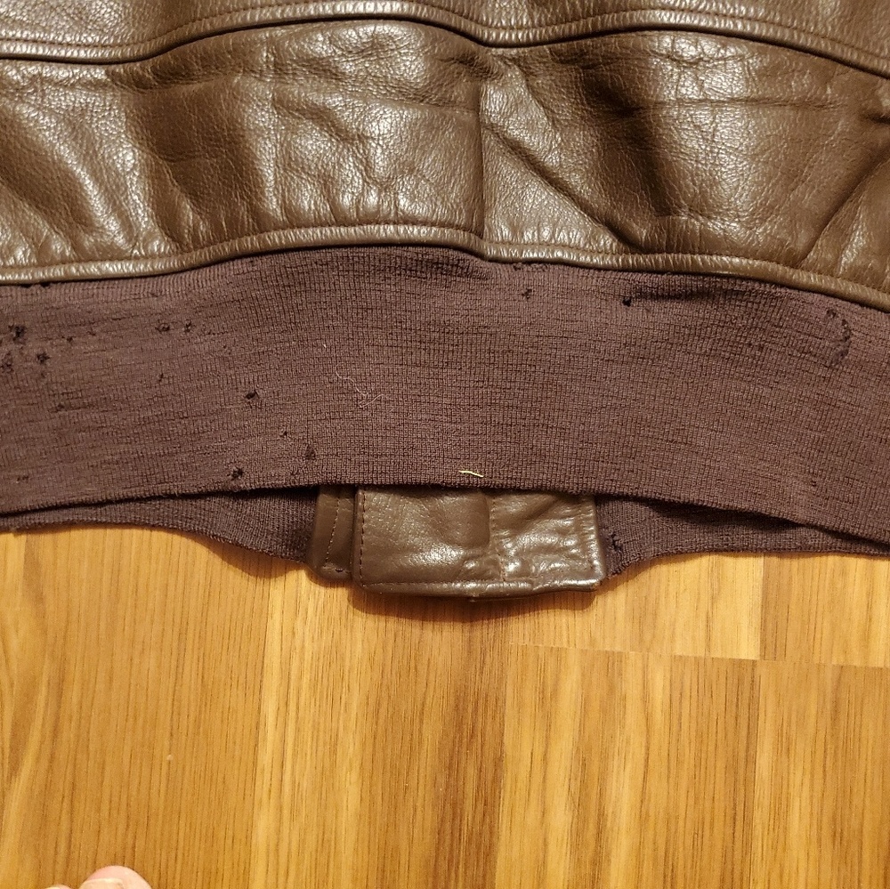 Leather Flyers Jacket Vintage Fur Collar - Picture 8 of 8